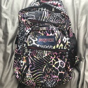 Rainbow/black print jansport backpack